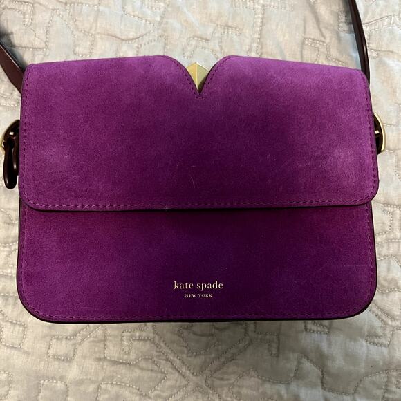 Kate Spade Purple Mystery Adjustable Strap Suede Small Crossbody Handbag NWT